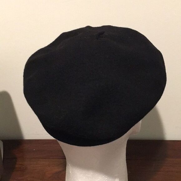 Black import vintage lined retro French Wool Beret Parisian Hat cap size S/M main image 6